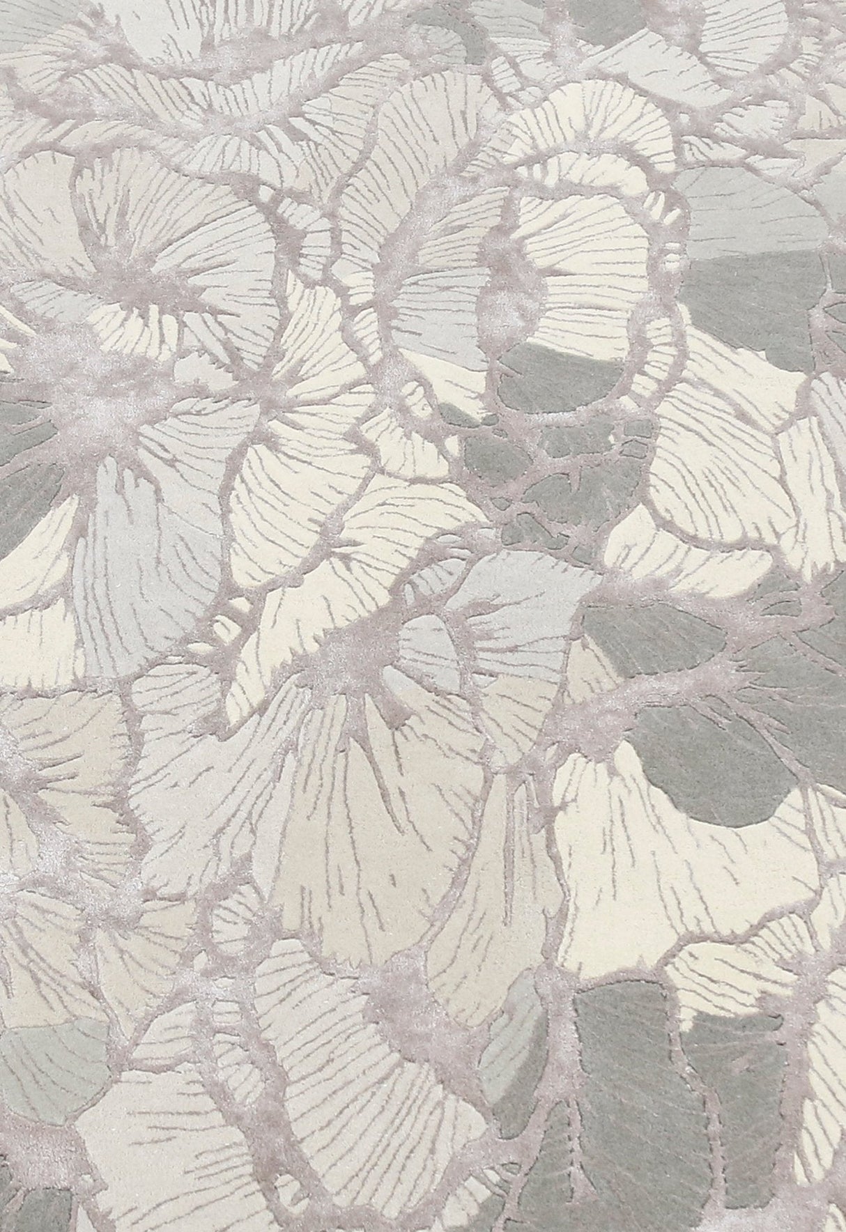 Petals Modern Gray Hand Tufted 5x7 Wool Area Rug