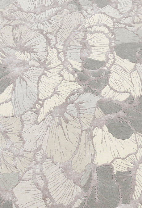 Petals Modern Gray Hand Tufted 5x7 Wool Area Rug
