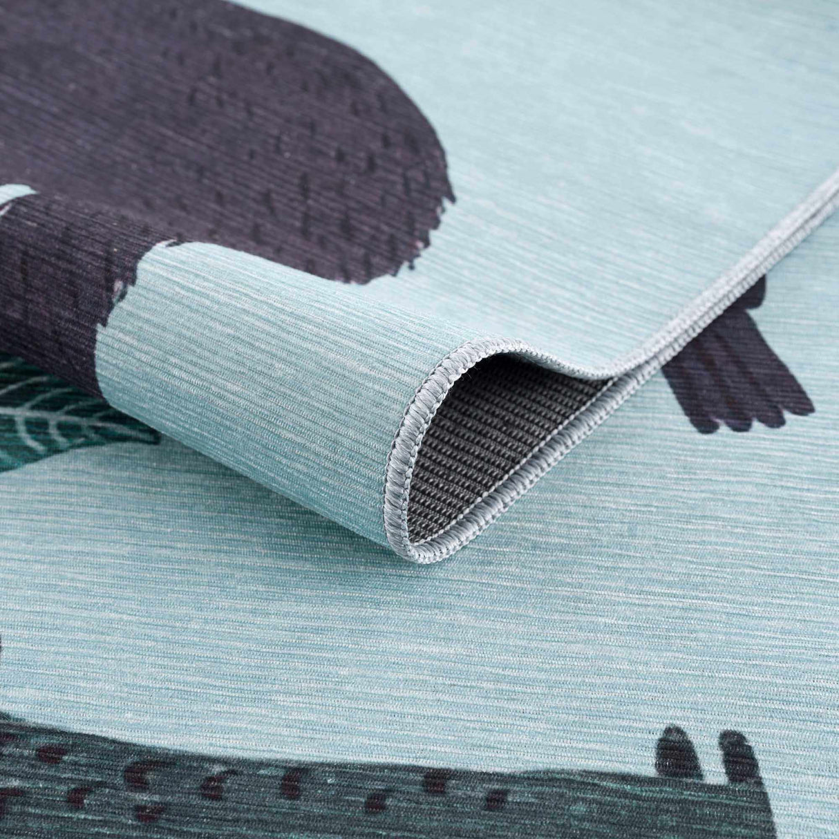 Petey Blue Animal Print Washable Kids Rug - Clearance-Rugs-Parc Decor