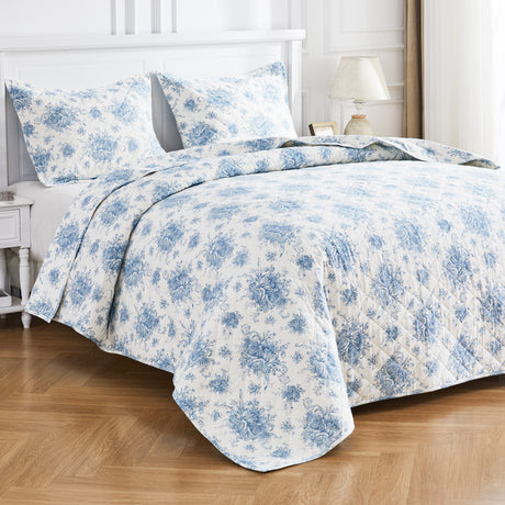 Petit Toile Cotton Flannel Quilt Set-Quilt-Parc Decor
