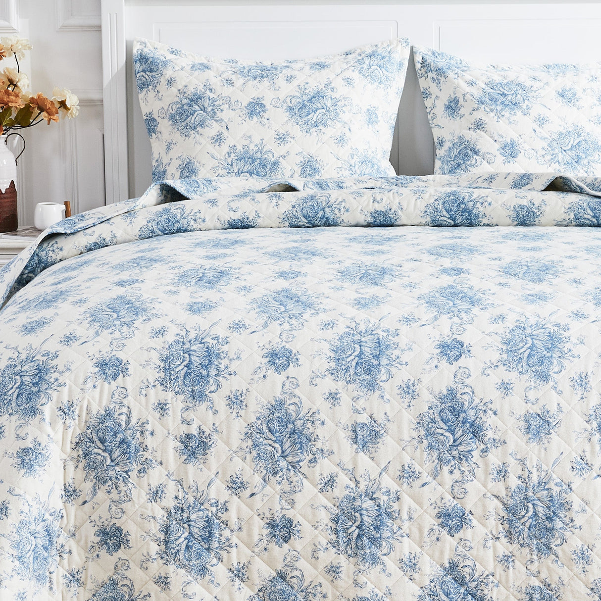 Petit Toile Cotton Flannel Quilt Set-Quilt-Parc Decor