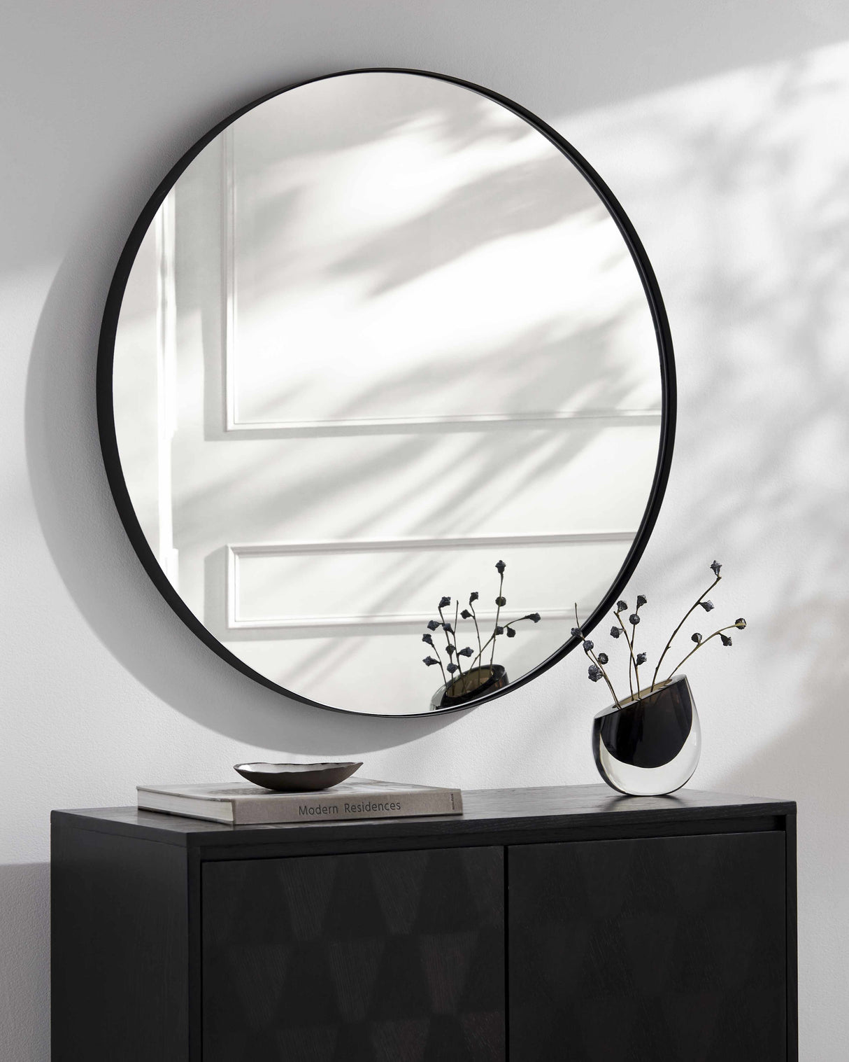 Pettendorf Black Accent Mirror-Mirrors-Parc Decor