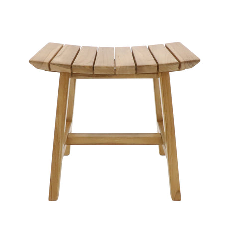 Phoenix Natural Teak Shower and Bath Slatted Stool-Stool-Parc Decor