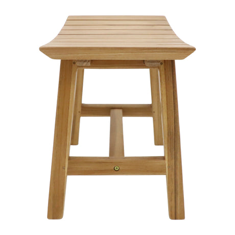 Phoenix Natural Teak Shower and Bath Slatted Stool-Stool-Parc Decor