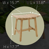 Phoenix Natural Teak Shower and Bath Slatted Stool-Stool-Parc Decor