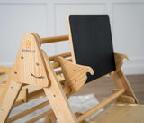 Pikler Triangle Desk & Chair Attachment | Toddler Desk with Chalkboard for Hazel & Olive Climbers