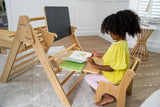 Pikler Triangle Desk & Chair Attachment | Toddler Desk with Chalkboard for Hazel & Olive Climbers