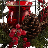 Pine Berry Birdhouse Candelabrum-Candelabrum-Parc Decor