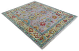 Pink and Beige Vibrant Colorful Hand knotted Traditional Oushak Area Rug