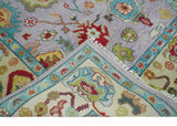 Pink and Beige Vibrant Colorful Hand knotted Traditional Oushak Area Rug