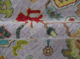 Pink and Beige Vibrant Colorful Hand knotted Traditional Oushak Area Rug