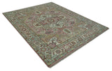 Pink, Ivory and Olive Hand Knotted Traditional Custom Made Size wool Rug