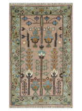 Pink, Olive and Beige vintage Traditional Tree of Life Custom Made Serapi Wool Rug