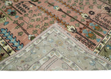 Pink, Olive and Beige vintage Traditional Tree of Life Custom Made Serapi Wool Rug