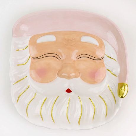 Pink Santa Platter-Serving Platter-Parc Decor