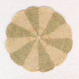 Pinwheel Olive Placemat, raffia tabletop-table tops-Parc Decor