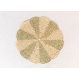 Pinwheel Olive Placemat, raffia tabletop-table tops-Parc Decor