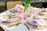 Pinwheel Pink Placemat, raffia tabletop-table tops-Parc Decor