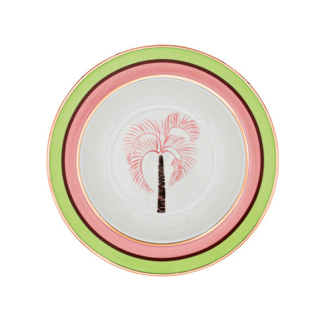 Pistachio & Lychee Palm Porcelain Soup Bowls – Set of 4 (+1 Bonus Bowl)
