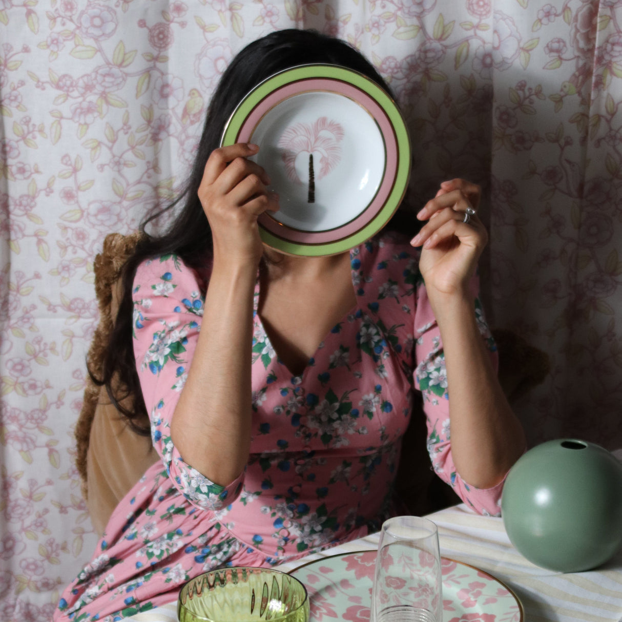 Pistachio & Lychee Palm Soup Bowl - Set of 4 (+1 Bonus Bowl)-Soup Plate-Parc Decor