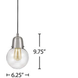 Plug-In Hanging LED Pendant Brushed Nickel Finish