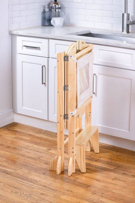 Plum 3-in-1 Foldable Kitchen Tower, Step Stool & Chalkboard for Toddlers-Indoor-Parc Decor