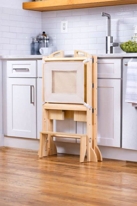 Plum 3-in-1 Foldable Kitchen Tower, Step Stool & Chalkboard for Toddlers-Indoor-Parc Decor