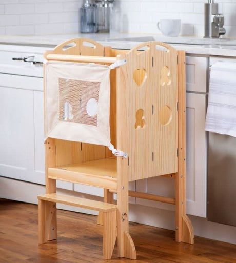 Plum 3-in-1 Foldable Kitchen Tower, Step Stool & Chalkboard for Toddlers-Indoor-Parc Decor
