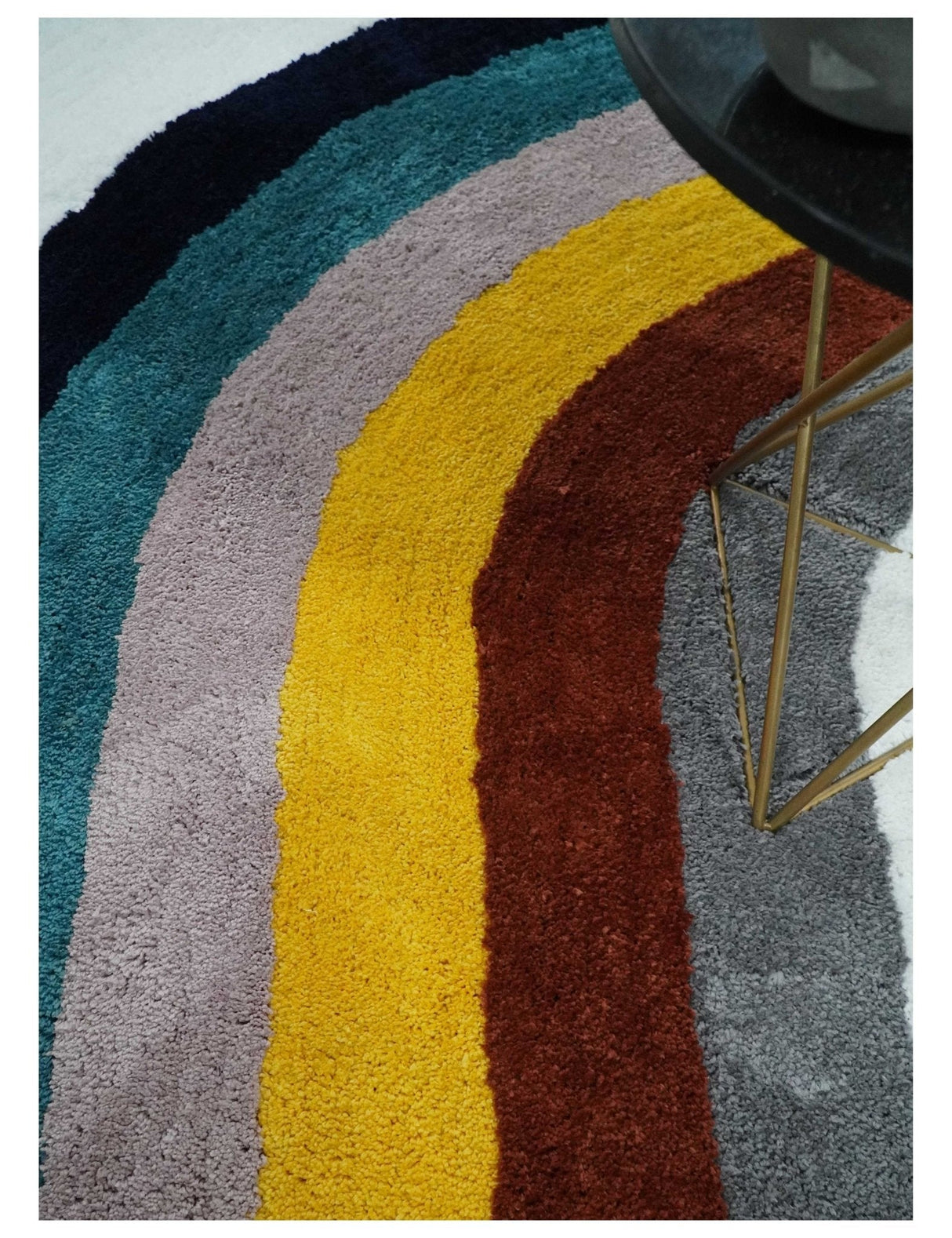 Plush Rainbow Kids, Nursery and Playroom Rug, 3x5, 4x6 and 5x7 Hand Woven Shag-Parc Decor