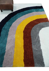 Plush Rainbow Kids, Nursery and Playroom Rug, 3x5, 4x6 and 5x7 Hand Woven Shag-Parc Decor