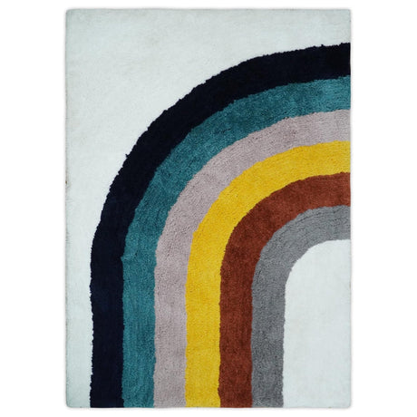 Plush Rainbow Kids, Nursery and Playroom Rug, 3x5, 4x6 and 5x7 Hand Woven Shag-Area Rug-Parc Decor