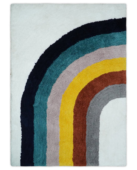 Plush Rainbow Kids, Nursery and Playroom Rug, 3x5, 4x6 and 5x7 Hand Woven Shag