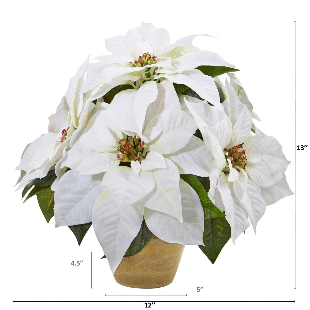 Poinsettia Artificial Arrangement in Ceramic Vase-Arrangement-Parc Decor