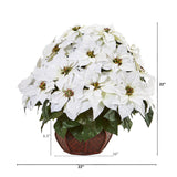 Poinsettia Artificial Arrangement in Decorative Planter-Arrangement-Parc Decor