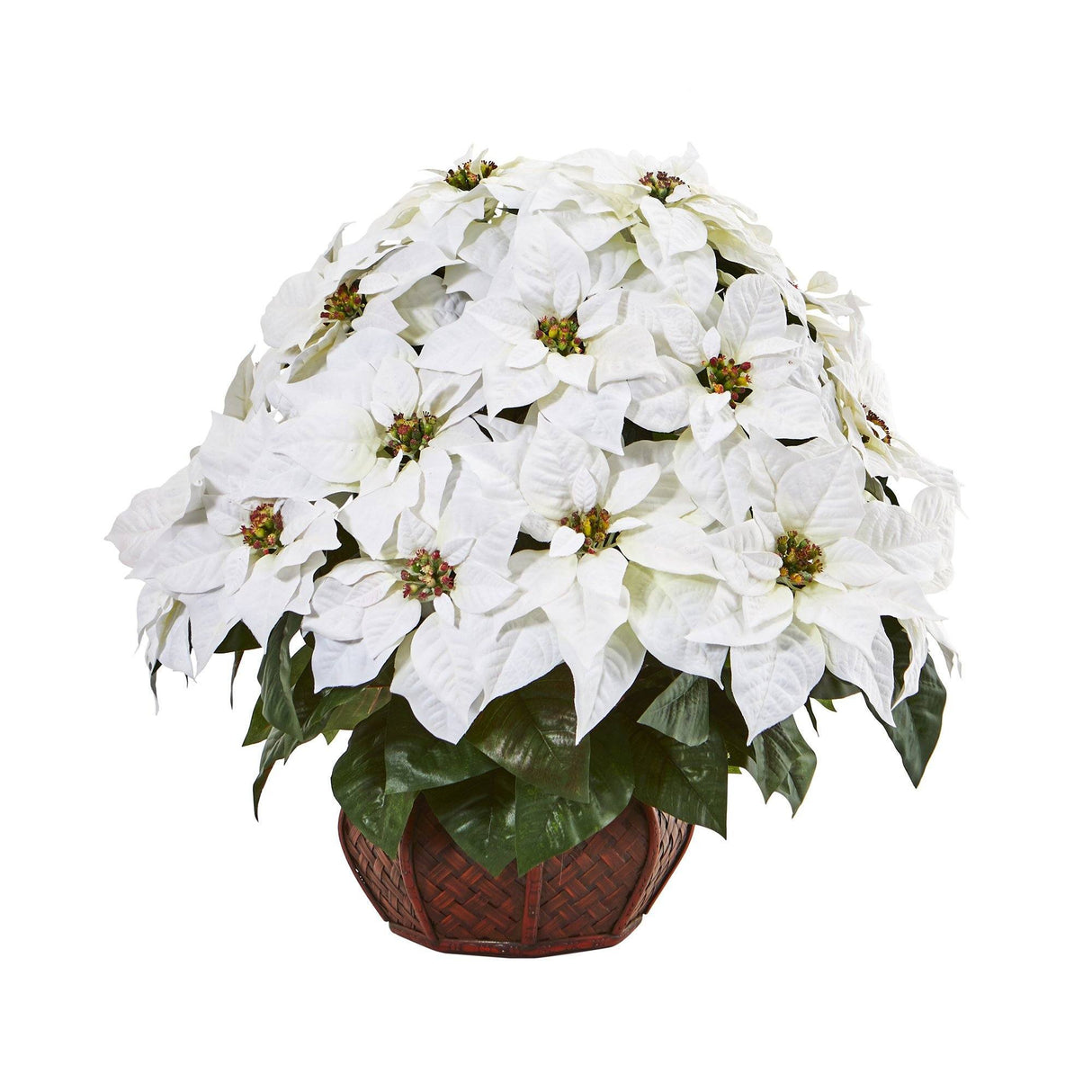 Poinsettia Artificial Arrangement in Decorative Planter-Arrangement-Parc Decor