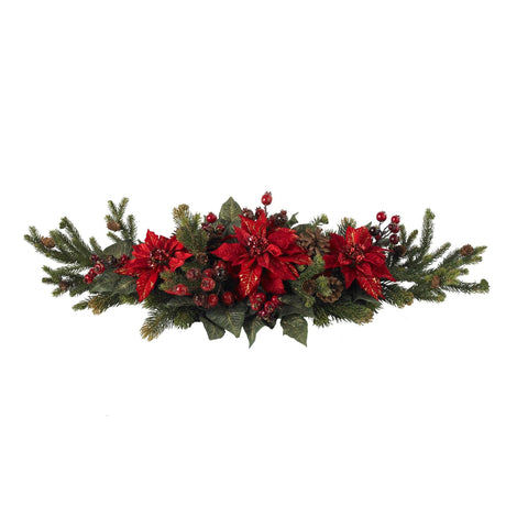 Poinsettia & Berry Centerpiece-Arrangement-Parc Decor