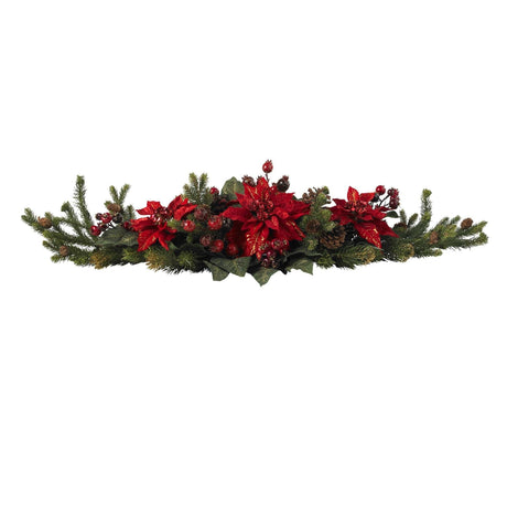Poinsettia & Berry Centerpiece-Arrangement-Parc Decor
