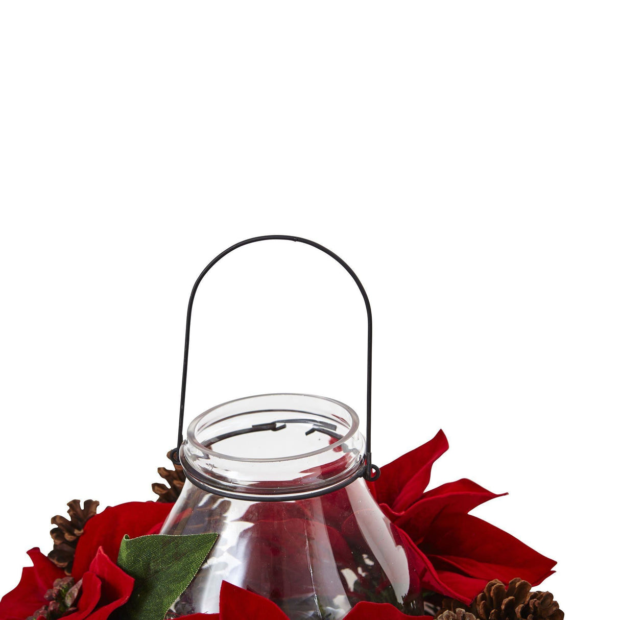 Poinsettia Pine & Pine Cone Candelabrum-Candelabrum-Parc Decor