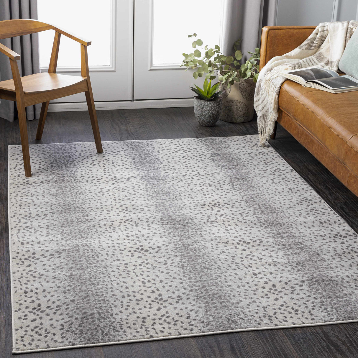 Pointblank Gray Antelope Print Rug-Rugs-Parc Decor