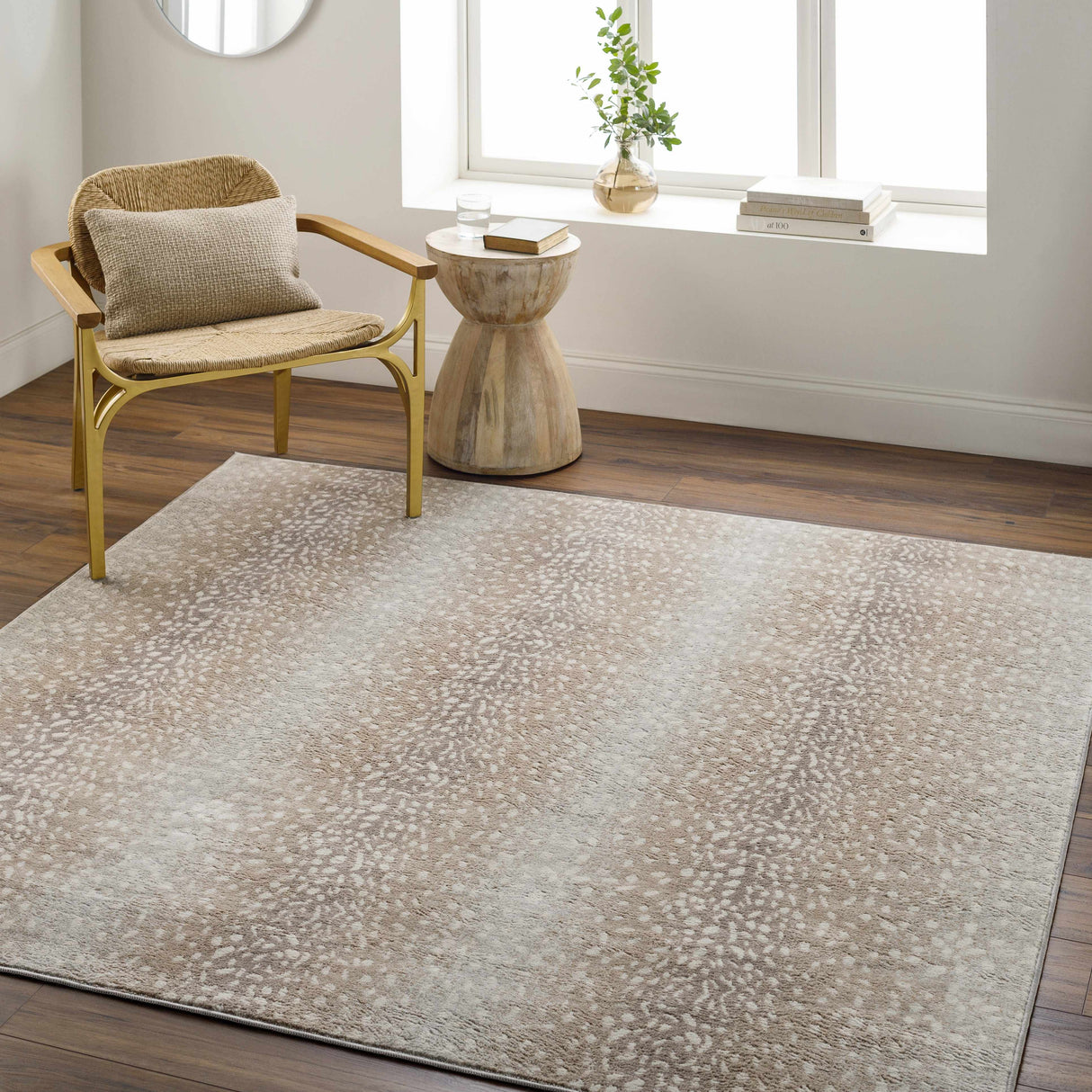 Pointblank Tan Leopard Print Rug-Rugs-Parc Decor