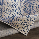 Pointblank Tan & Navy Leopard Print Area Rug-Rugs-Parc Decor