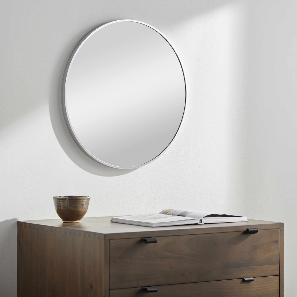Pontalina Round Silver Gray Mirror-Mirrors-Parc Decor