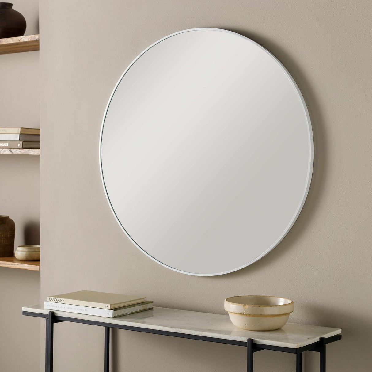 Pontalina Round White Mirror-Mirrors-Parc Decor