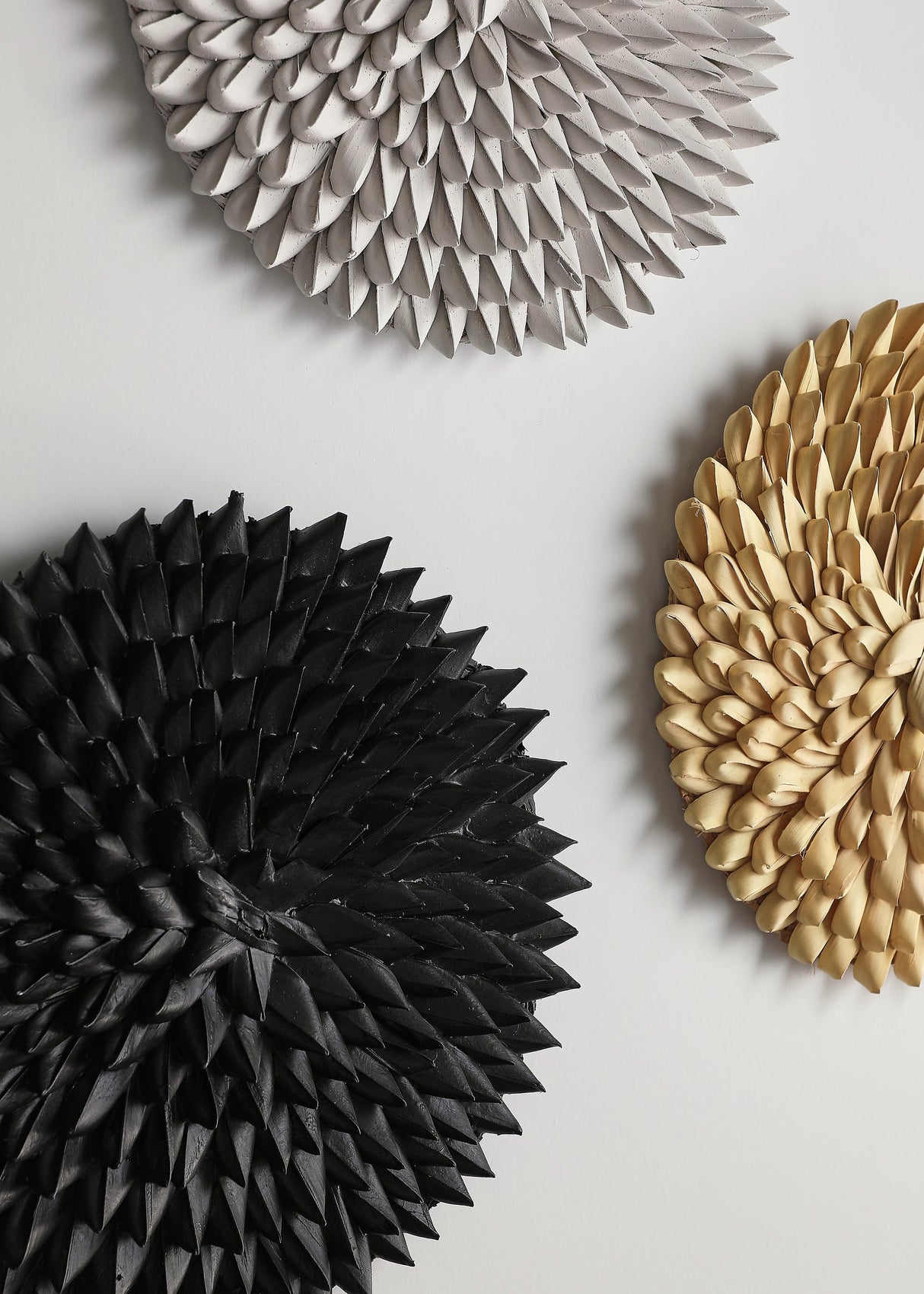 Porcupine African Textured Woven Wall Art in Black, White or Natural-Wall Décor-Parc Decor