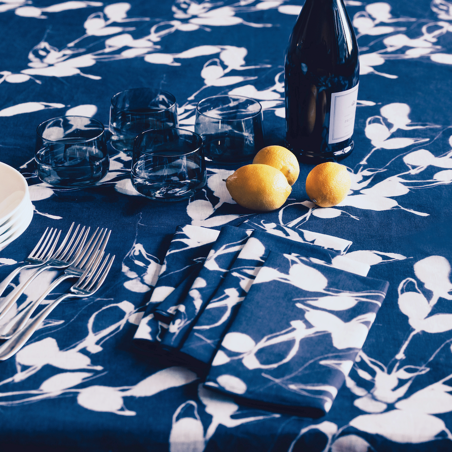 Porto Print in Indigo Tablecloth-Tablecloth-Parc Decor