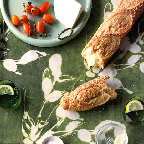 Porto Print in Olive Tablecloth-Tablecloth-Parc Decor