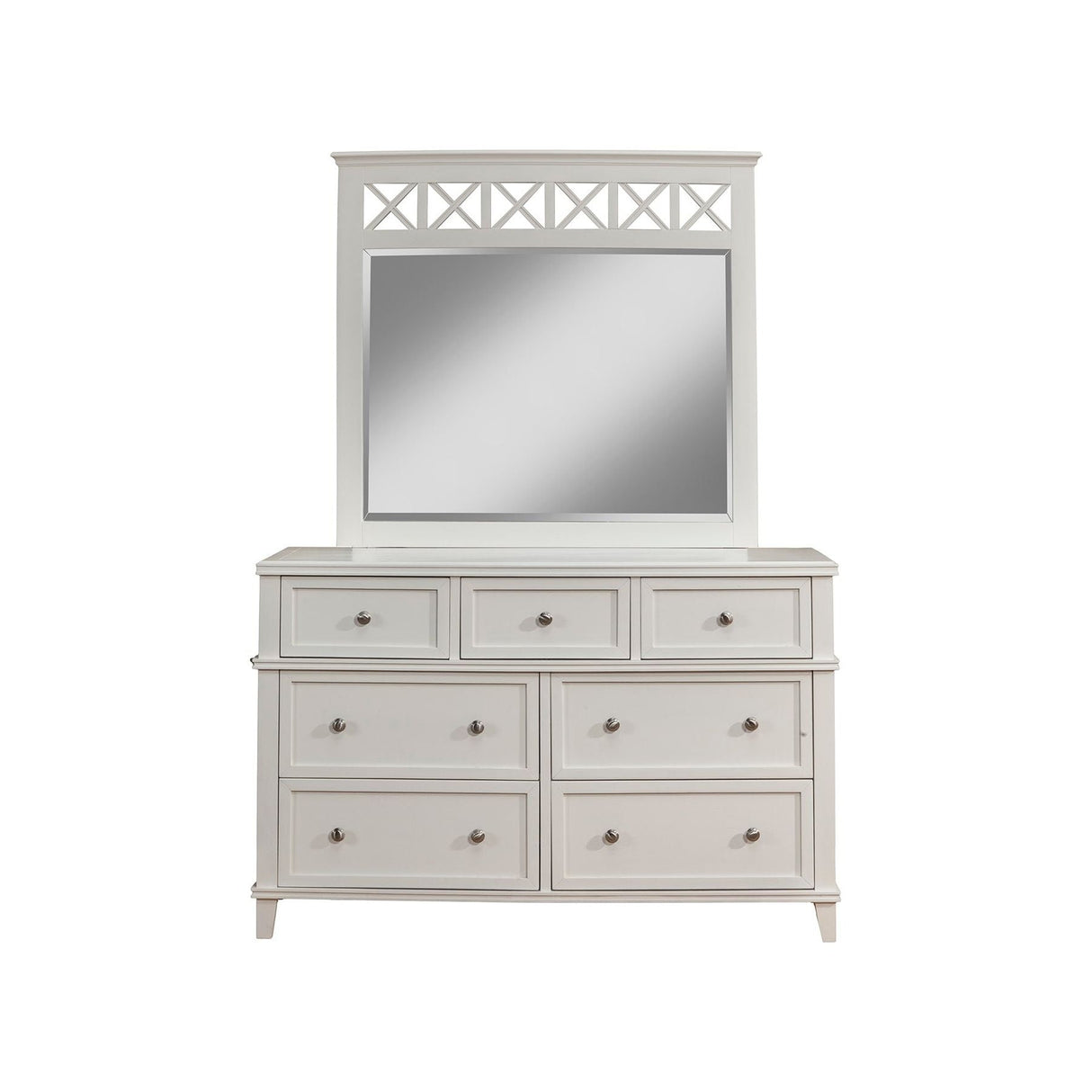 Potter Mirror, White-Dresser Mirror-Parc Decor