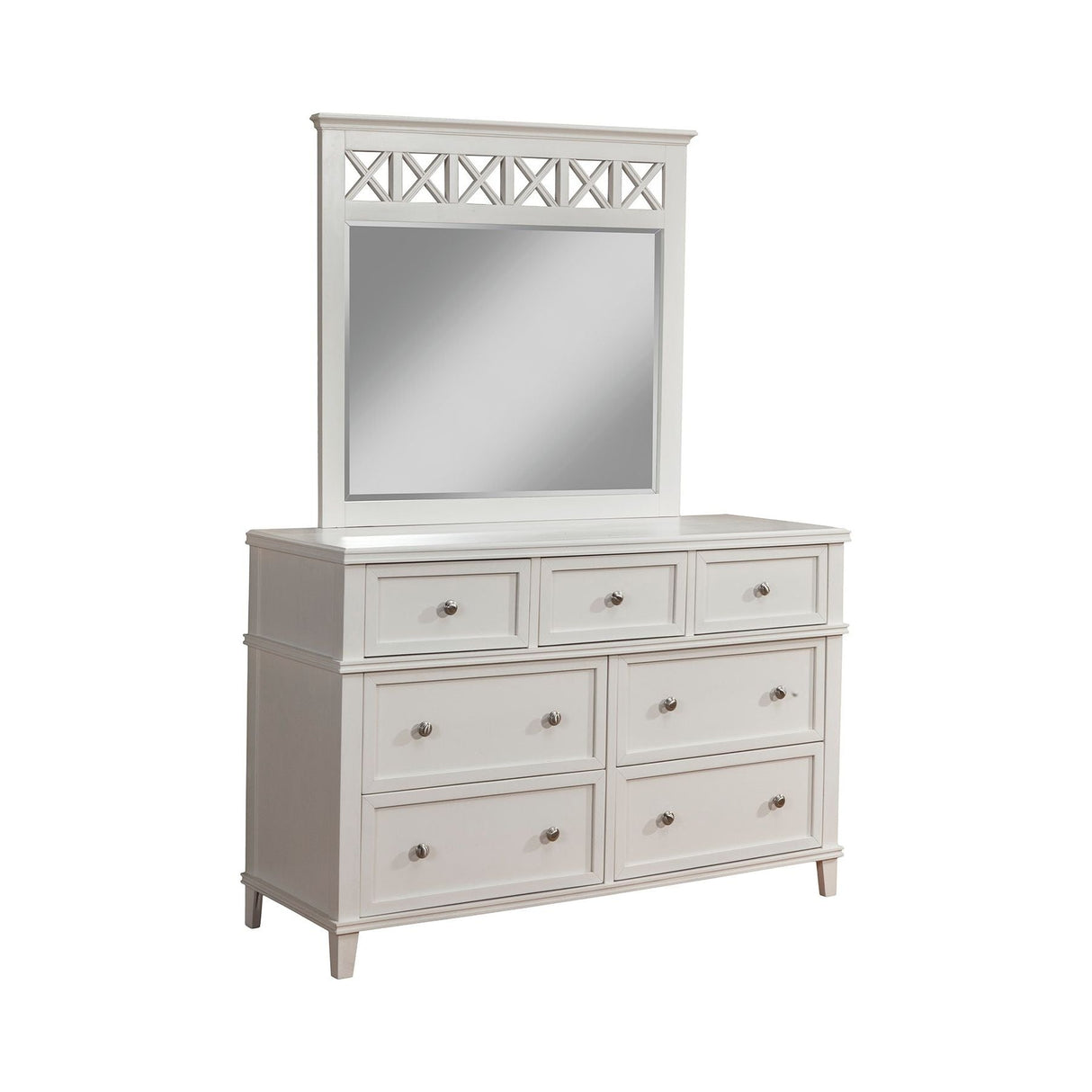 Potter Mirror, White-Dresser Mirror-Parc Decor