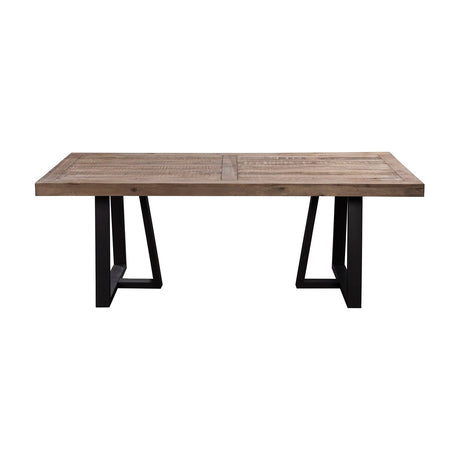 Prairie Rectangular Dining Table, Natural/Black-Dining Tables-Parc Decor