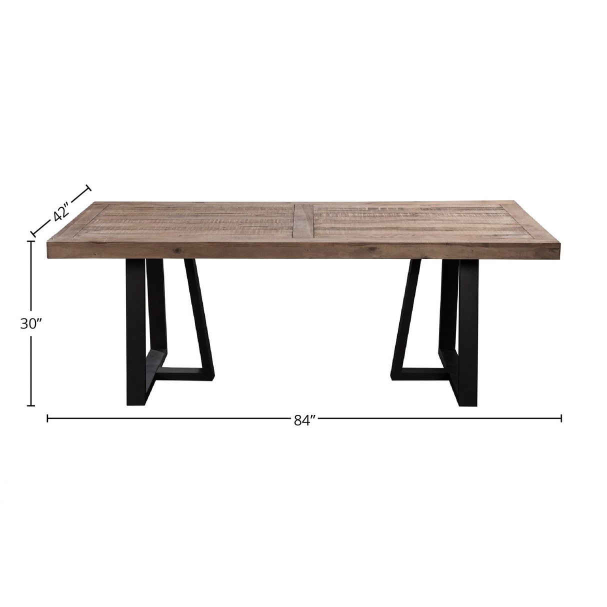 Prairie Rectangular Dining Table, Natural/Black-Dining Tables-Parc Decor
